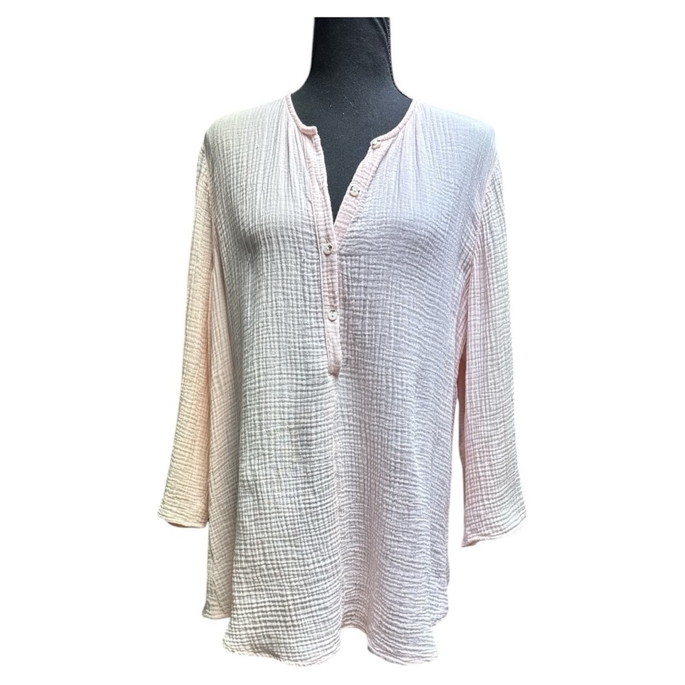 Pure Jill light Pink Gauzy  Pink Shirt Size Medium